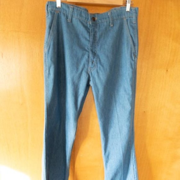 70's Levi's Orange Tab Light Wash High Rise Straight Bootcut Jeans mens 34/34 - Picture 3 of 16